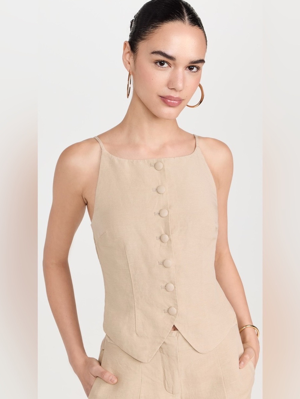 NWT Onia Air Linen High Neck Top Size 10